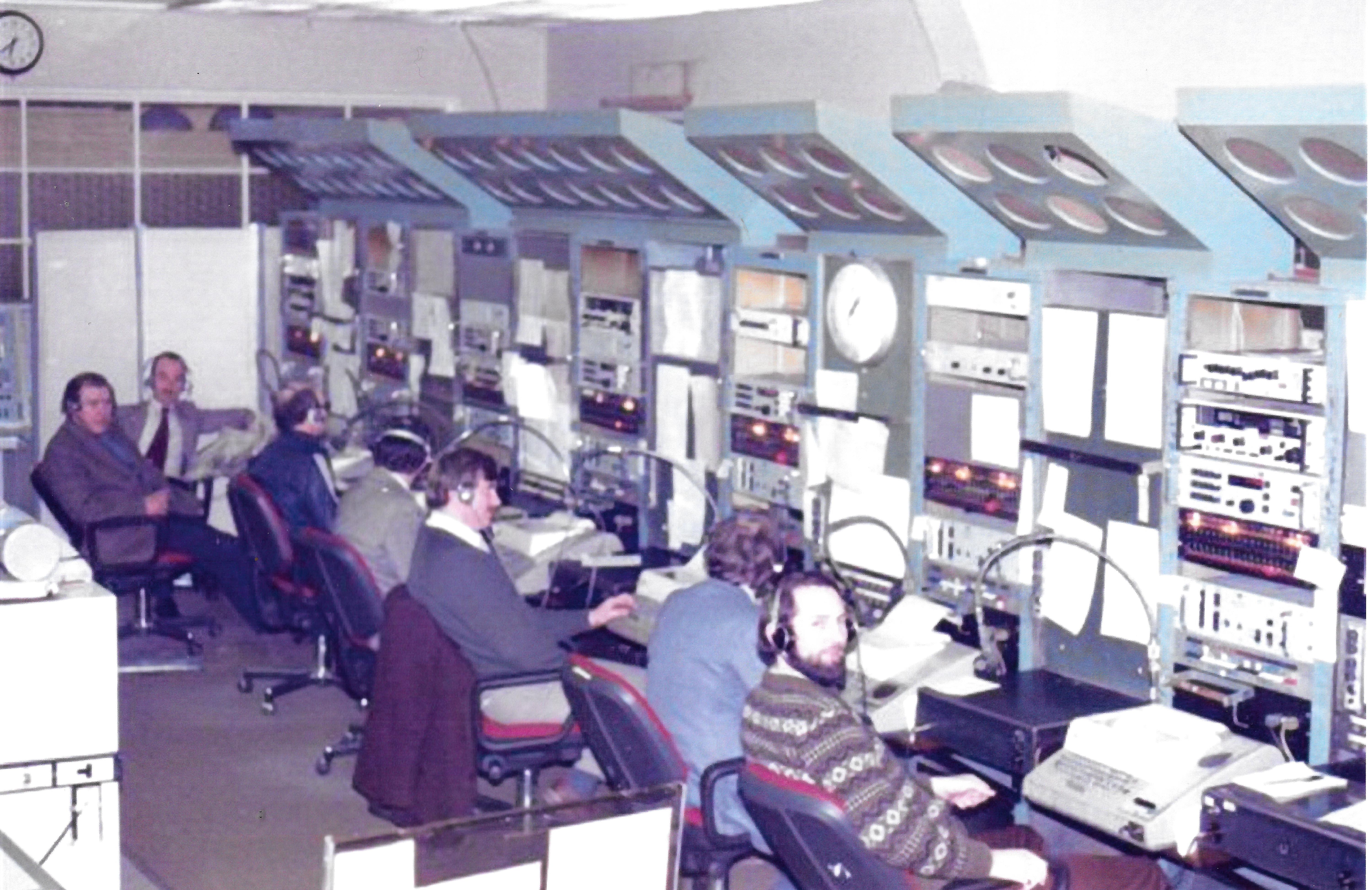 Colleagues in front of the Ballygirreen control tower